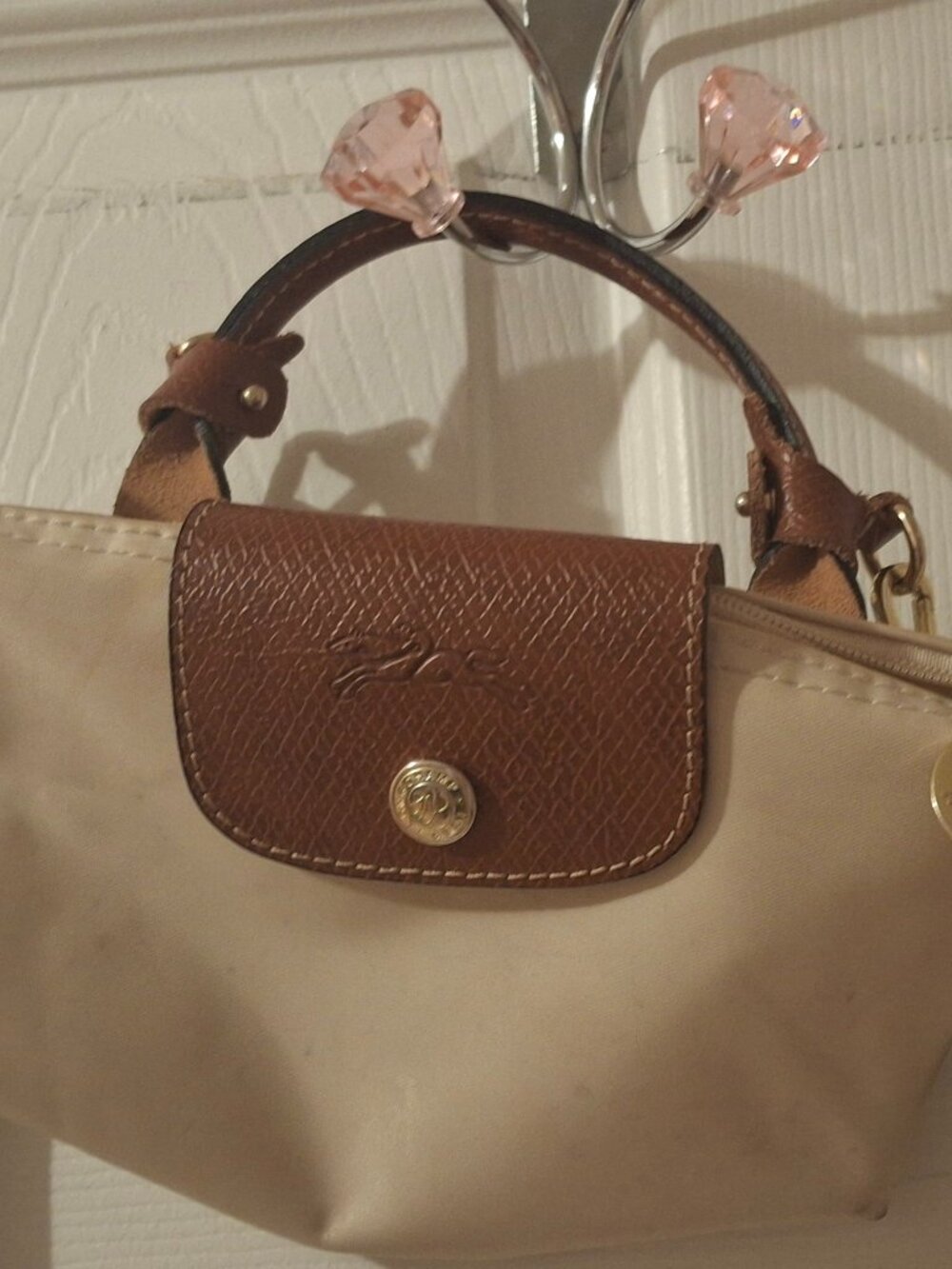 Longchamp - Le Pliage Recycled Nylon Canvas Cosmetics Case Color:Paper - Picture 2 of 3